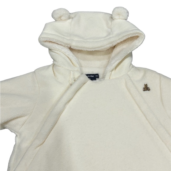 Gap baby‎ one piece bear detail white slumber winter suit 6-12 months - Picture 3 of 8